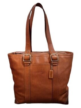 Coach F10195 Y2K Hampton Leather Gallery Large Tote Bag (Camel) - EUC